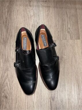 Aston Grey Men’s Black Double Monk Strap Oxfords